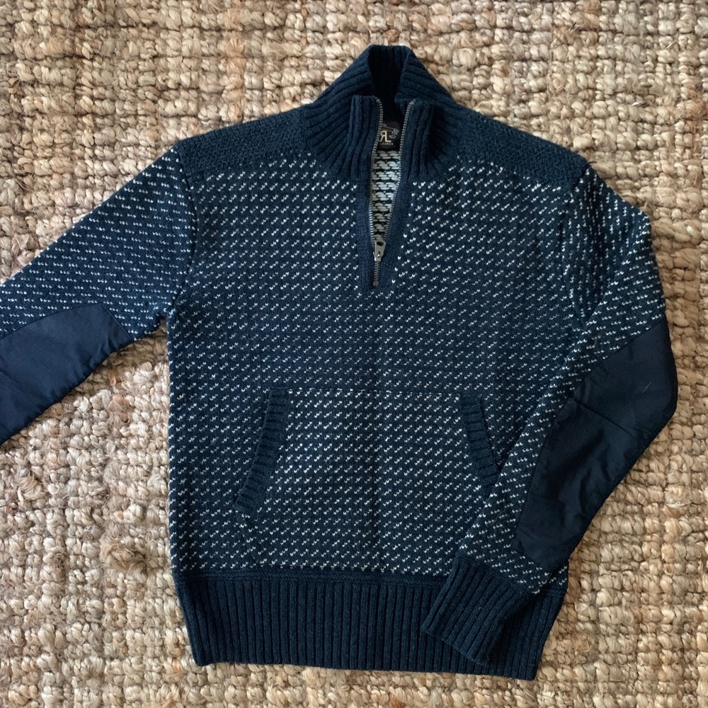 RRL Mens Half Zip Sweater